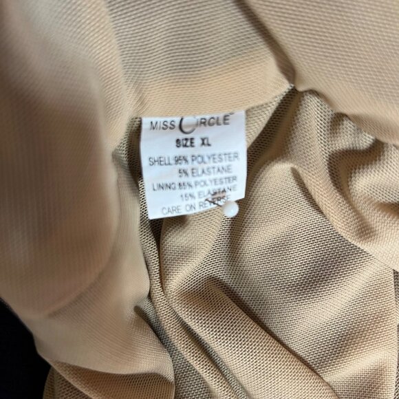 Miss Circle Semi Sheer Maxi Gown XL Black Stretch Spaghetti Straps Flattering Ru - Picture 9 of 9